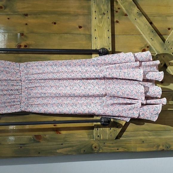 1. STATE FLORAL PINK BLUE DRESS FOREST FAIRY COTTAGE PRAIRIE ANGEL ROMANTIC - Picture 11 of 12